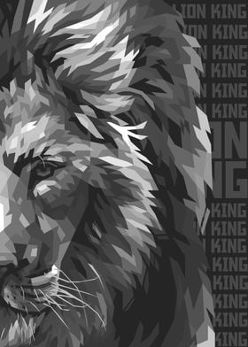 Lion grayscale version