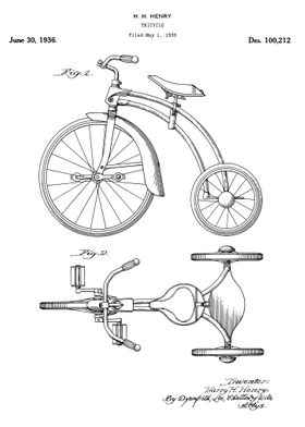Tricycle patent 1936