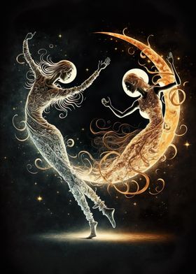 Dancing Moon And Sun