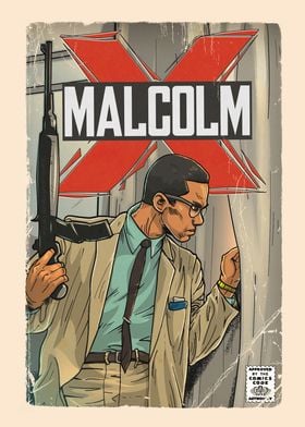 Malcolm X Comic Book Art