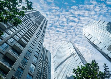 skyscrapers in city