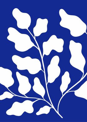 white leaf in blue color