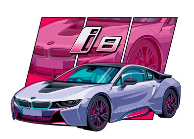 BMW i8 poster