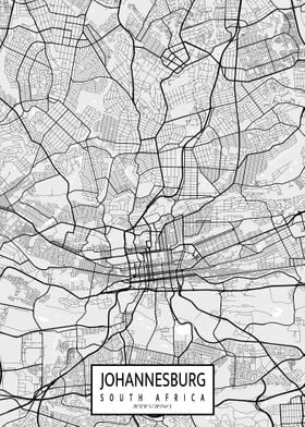 Johannesburg Map Light