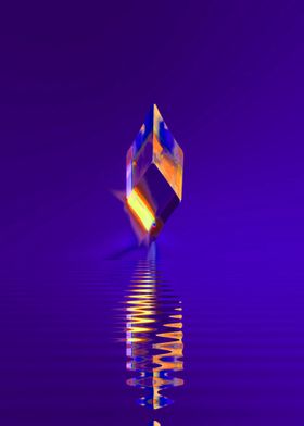 Abstract 3D Cube Neon Art
