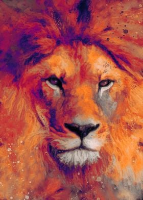 Digital Painting of Lion