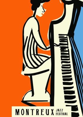 Retro Jazz Poster MONTREUX