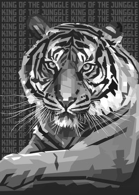 Tiger Grayscale with text