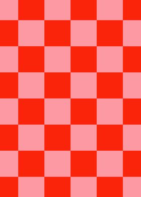 Checks in red and pink