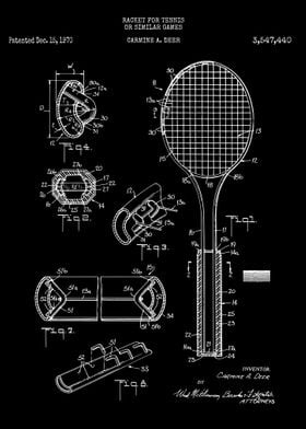 Tennis racket patent 1970