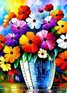 Flowers in a crystal vase
