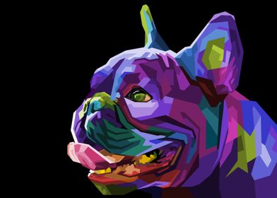 Colorful pug head