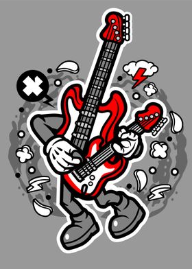 bass guitar vector cartoon