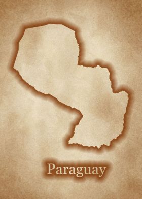 Paraguay vintage map