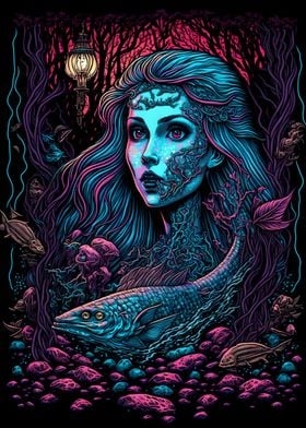 Black Light Mermaid