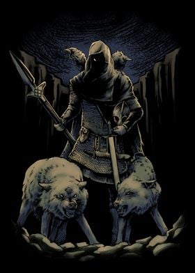 Viking Wolf Odin Raven