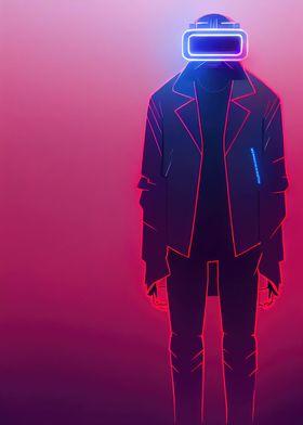 Neon human outline