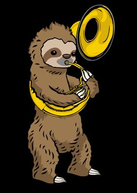 Sloth Playing Sousaphone