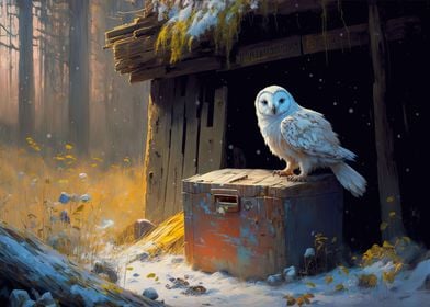 Fantasy Owl in the Forest