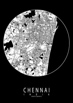 Chennai City Map Full Moon