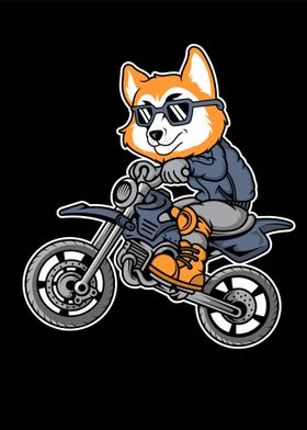 fox motocrosser hand drawn