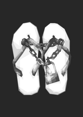 Sandals Popart Grayscale