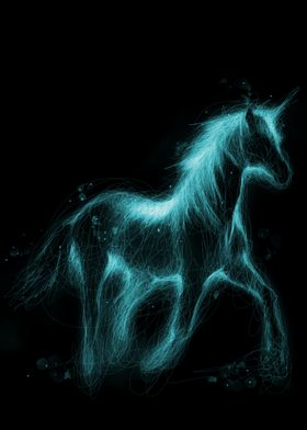 Scribble glow horse