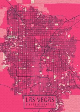 Las Vegas City Map Blossom