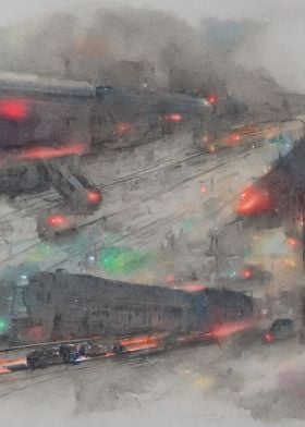 Watercolor train