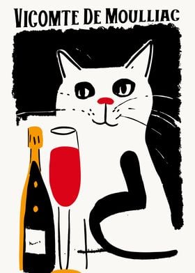 Cat Champagne Poster