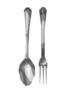 Spoon anf Fork Grayscale