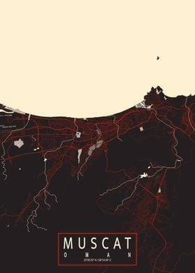 Muscat City Map Vector