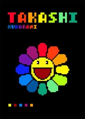 hype flower pixel art 