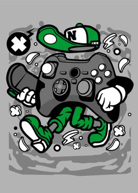 gamer skater cartoon