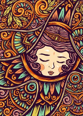 Mandala Sleeping Girl