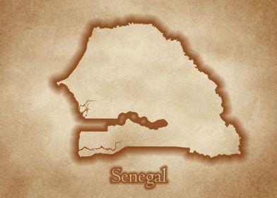 Senegal vintage map glow 