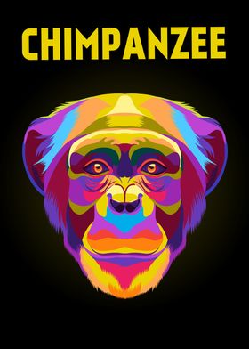 Chimpanzee Popart style