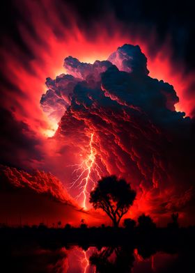 Red apocalypse storm