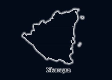 Nicaragua glow map