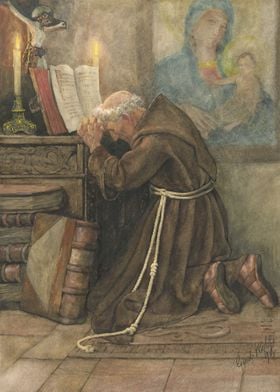 Praying monk