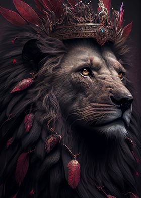 black lion king or red art