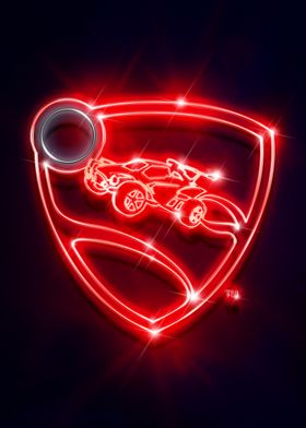 'Red Logo Neon' Poster by Rocket League | Displate