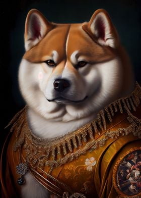 Akita Dog Portrait