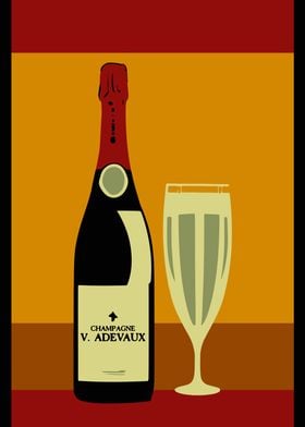 Retro Champagne Poster