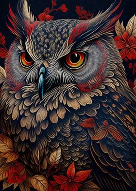 Owl Japanese art