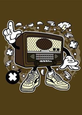 retro radio cartoon