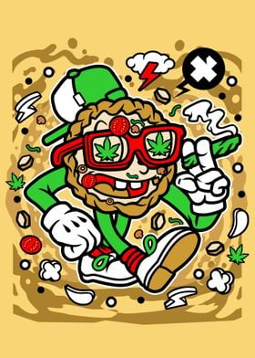 pizza weed cartoon