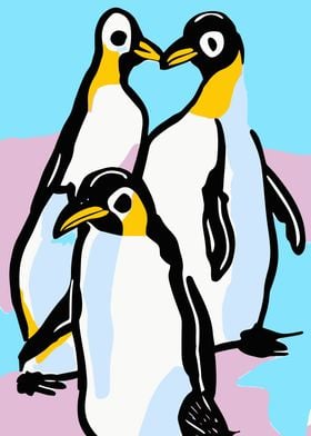 Penguin Family Poster