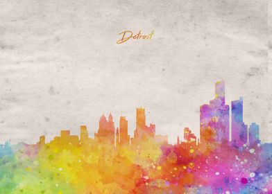 Detroit Skyline Painting