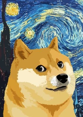 Dog Starry Night